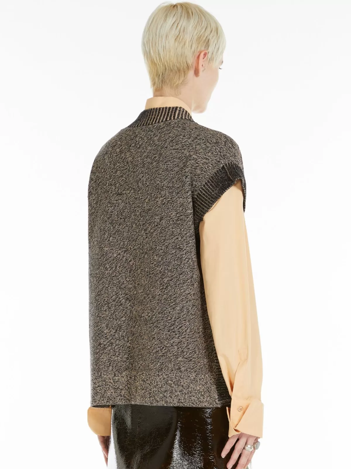 Max Mara - Suéter poncho en viscosa elástica de alta calidad, color negro - Prenda de punto cómoda y versátil