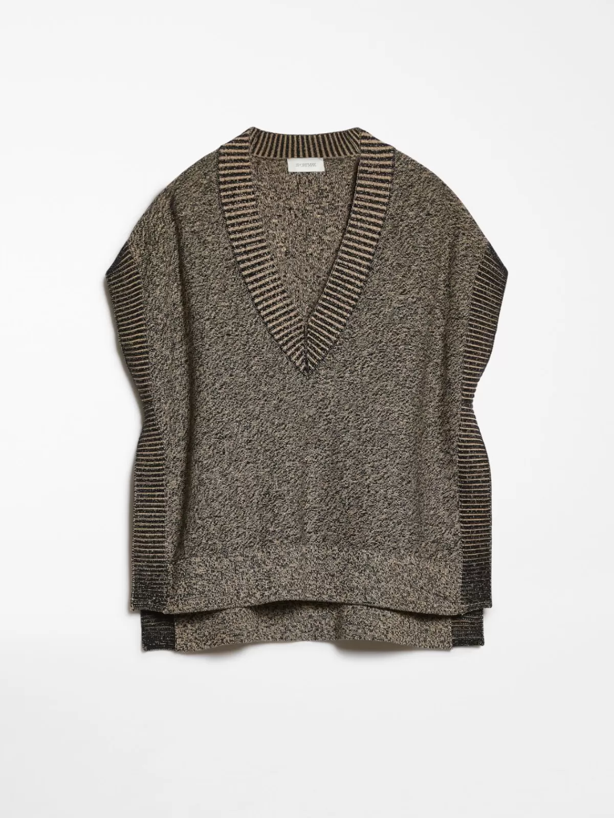 Max Mara - Suéter poncho en viscosa elástica de alta calidad, color negro - Prenda de punto cómoda y versátil