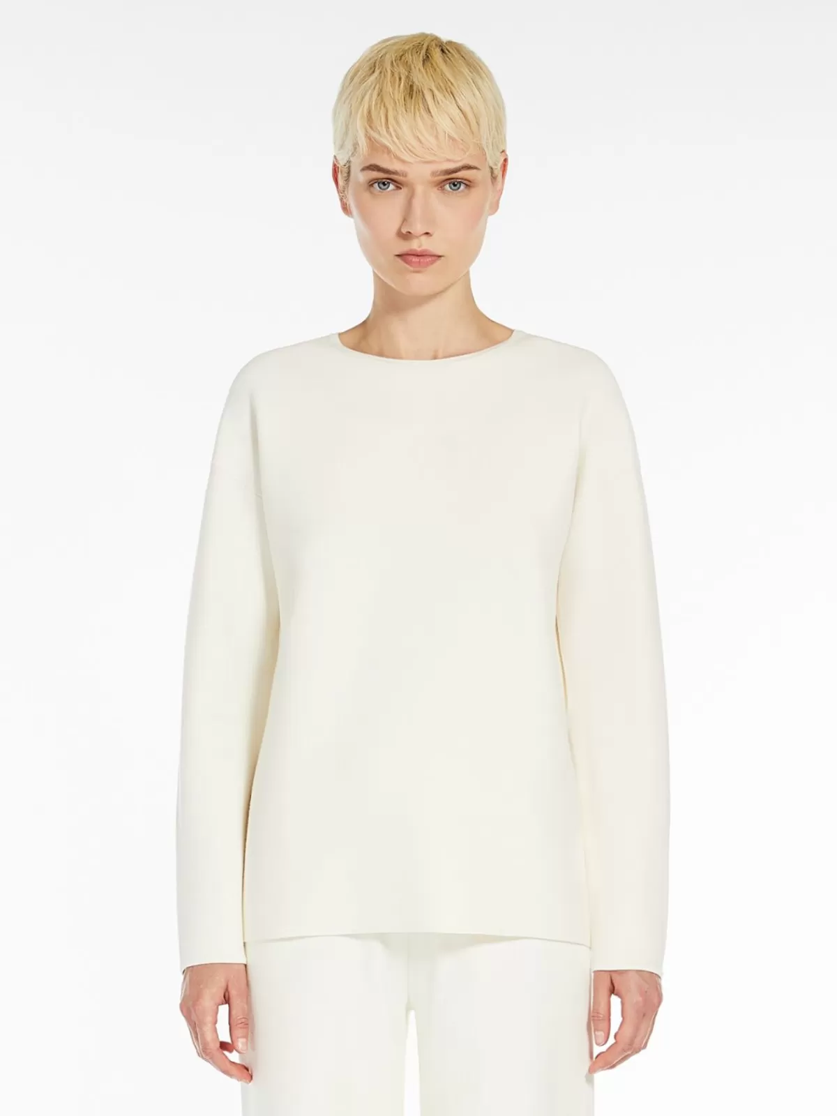 Jersey en viscosa elástica Max Mara - Blanco hueso · Prenda de punto premium con ajuste cómodo · Tejido suave para uso diario