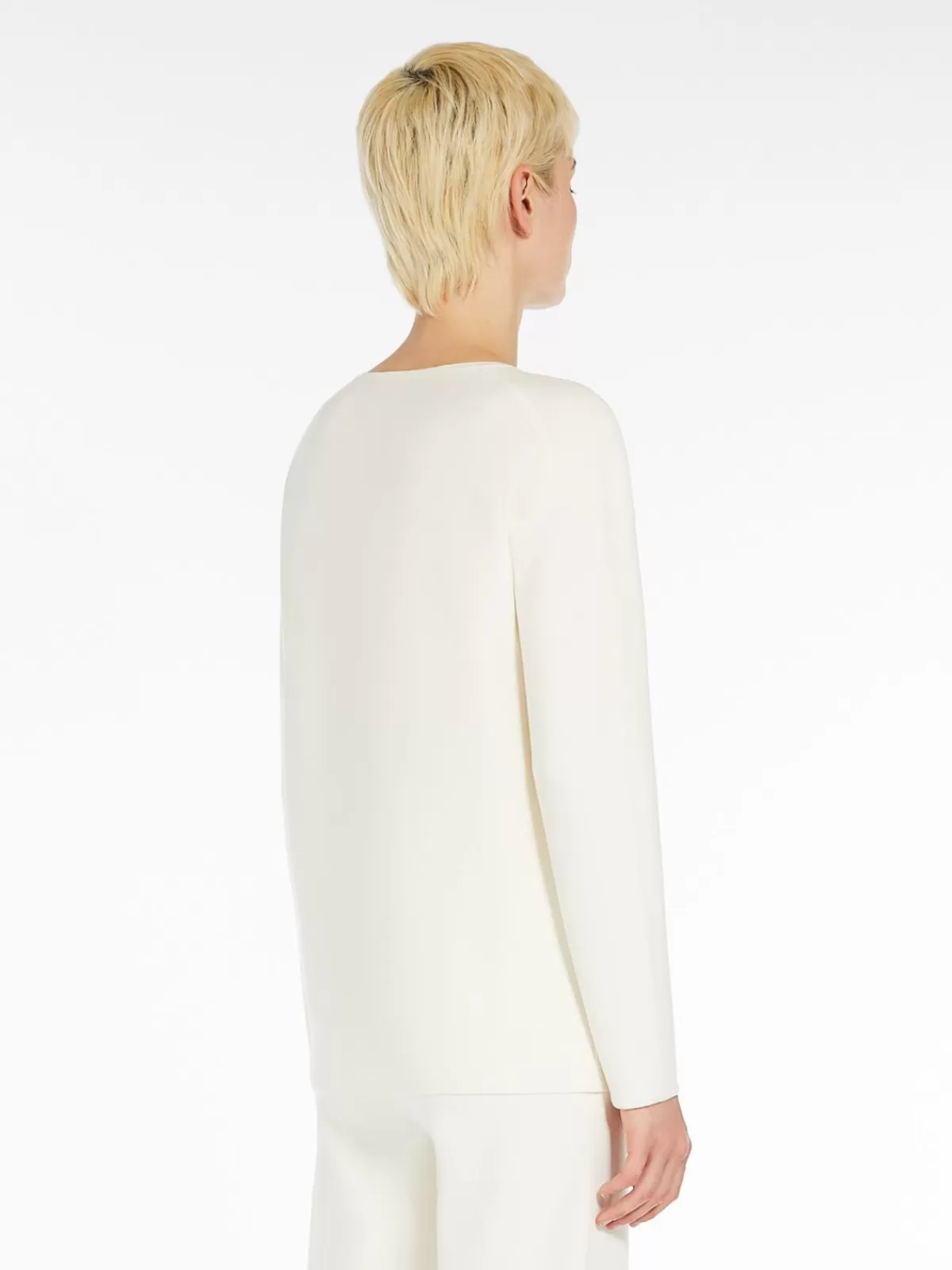 Jersey en viscosa elástica Max Mara - Blanco hueso · Prenda de punto premium con ajuste cómodo · Tejido suave para uso diario