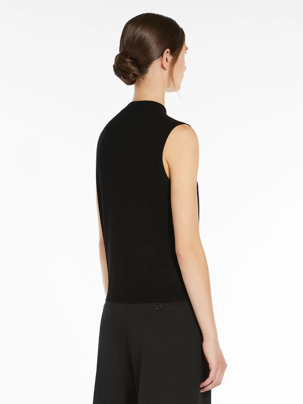 Jersey premium de Max Mara - Top ajustable en fibra de viscosa elástica color negro
