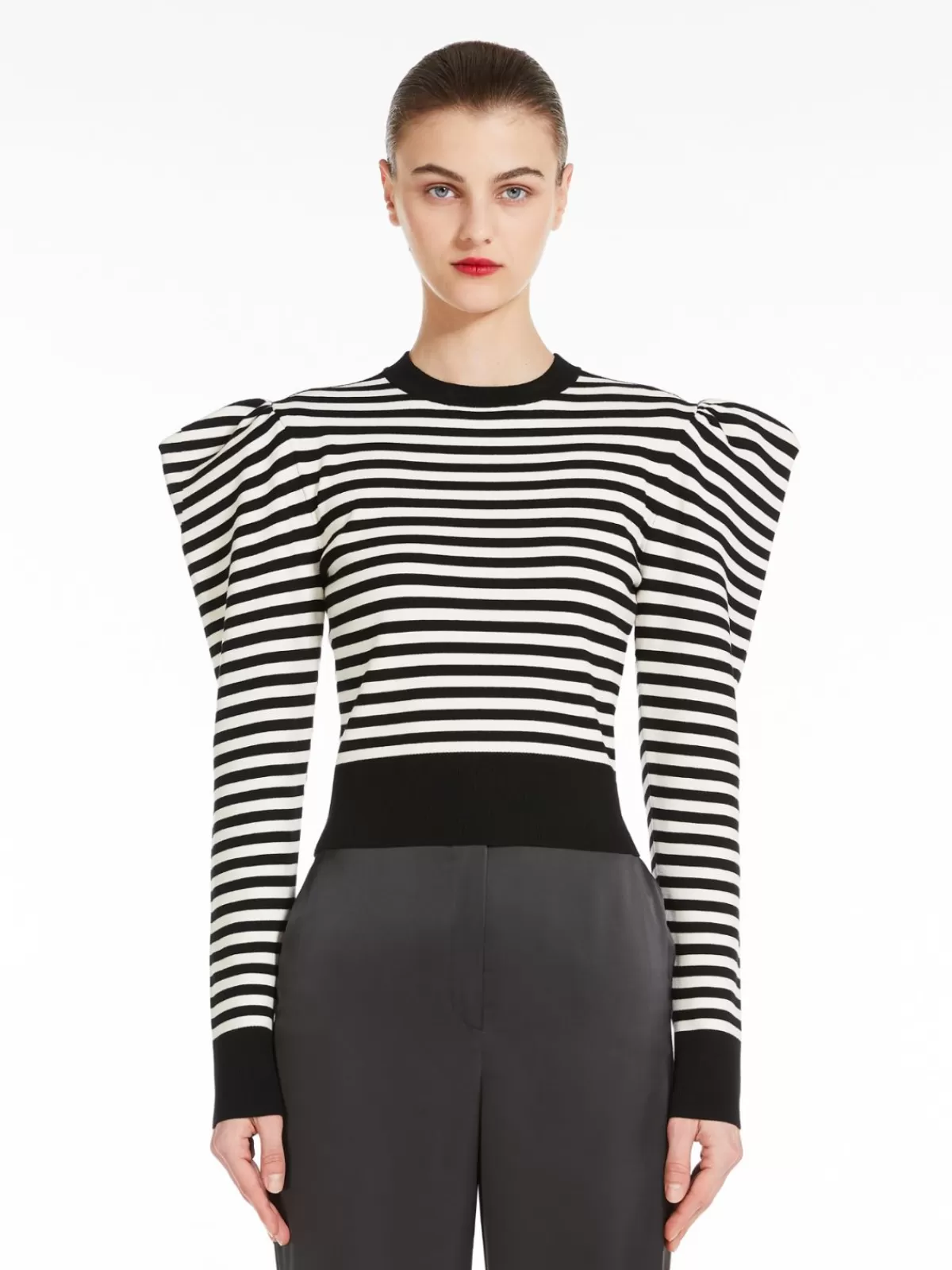 Jersey de viscosa con rayas clásicas Max Mara - Prenda de punto en negro elegante