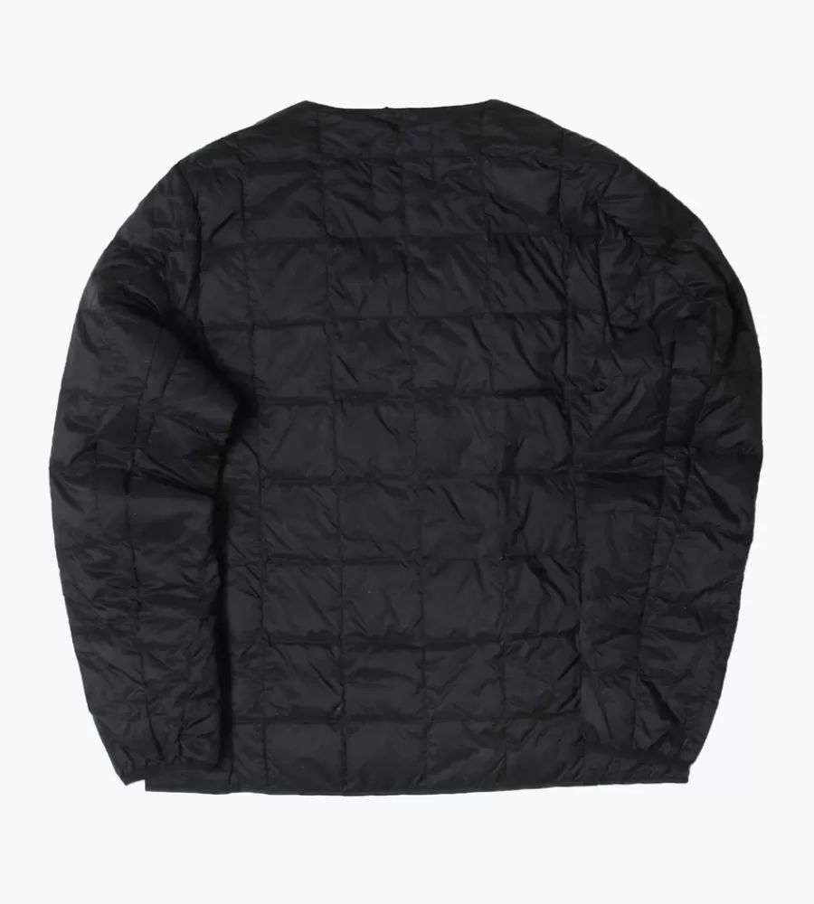 Jassen TAION - Chaqueta Casual de Cuello Redondo con Botones en Negro Clásico