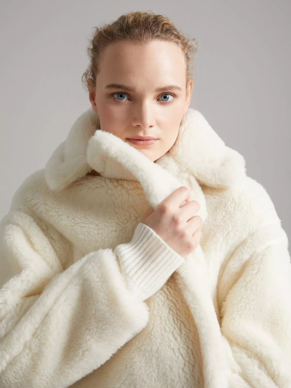 Abrigo icónico Teddy Bear de Max Mara - Alpaca y lana blend en blanco invernal