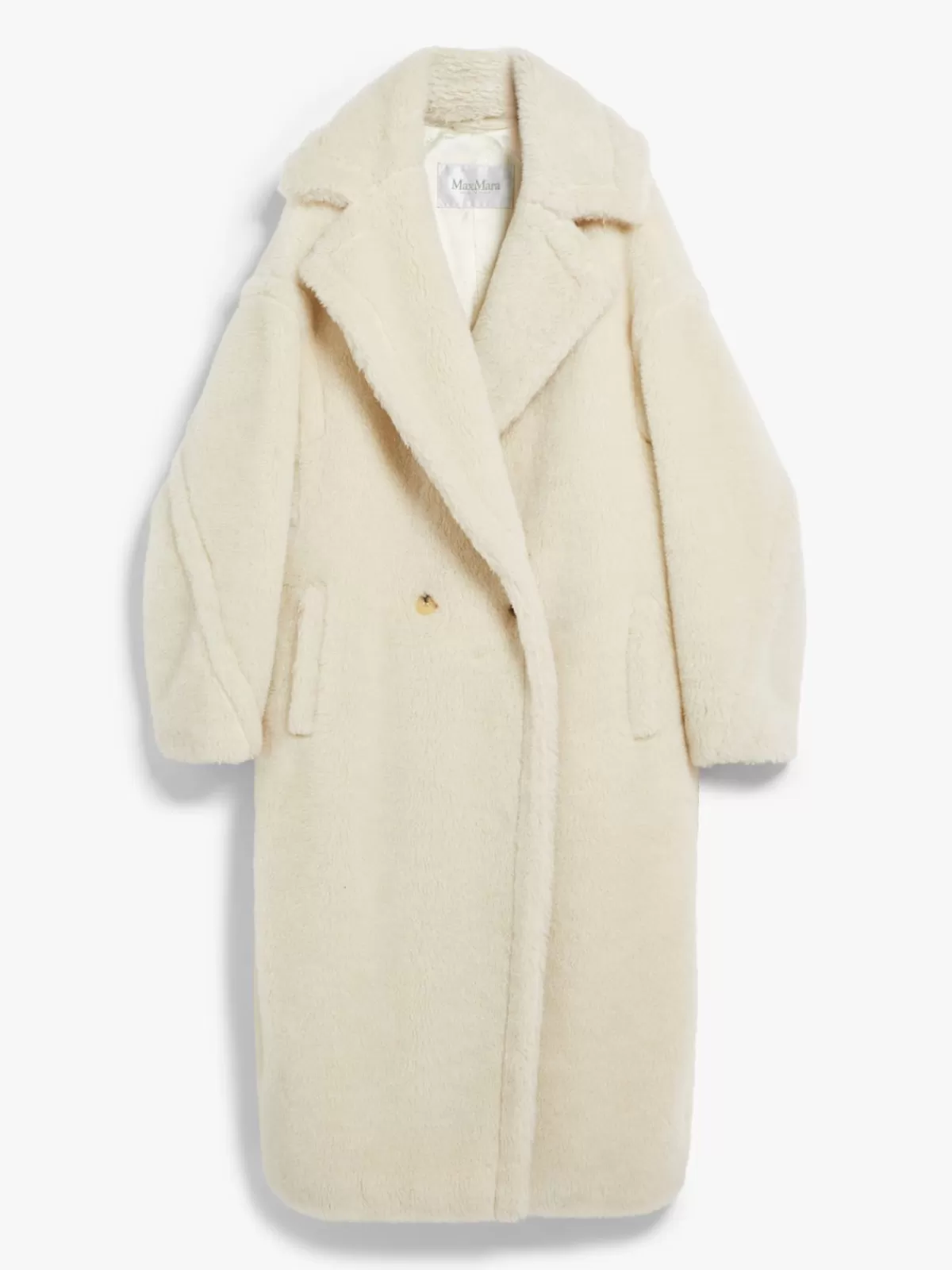 Abrigo icónico Teddy Bear de Max Mara - Alpaca y lana blend en blanco invernal