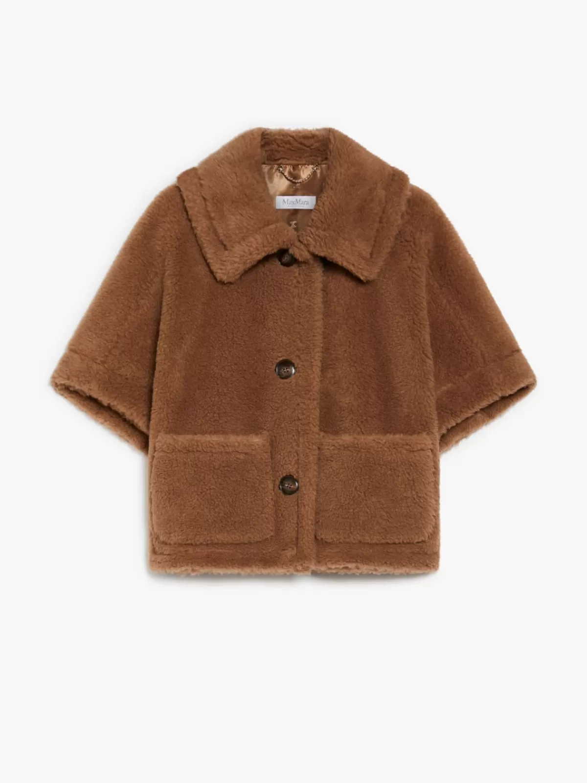 Cárdigan oversize en tejido peluche de Max Mara - Abrigo estilo capa en cálido tono camello para looks invernales