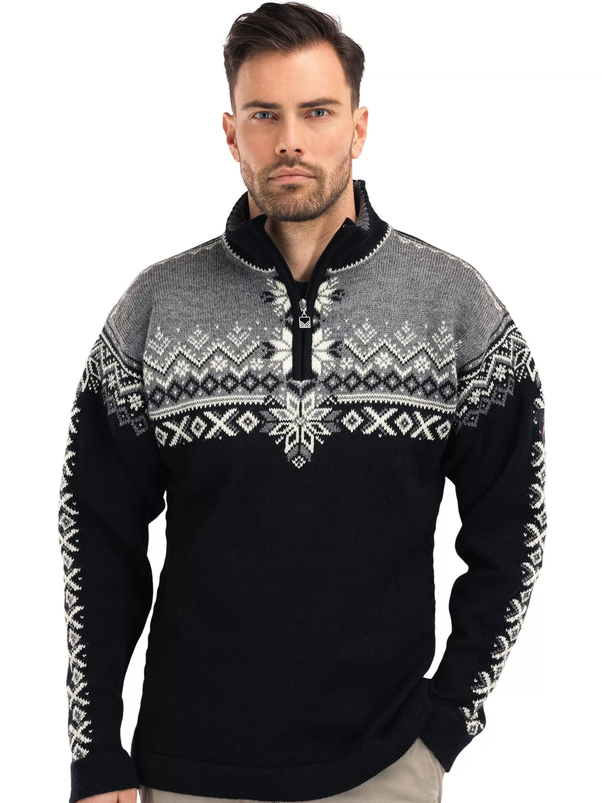 Suéter conmemorativo Dale of Norway 140 años - Prenda masculina en lana noruega de abrigo premium