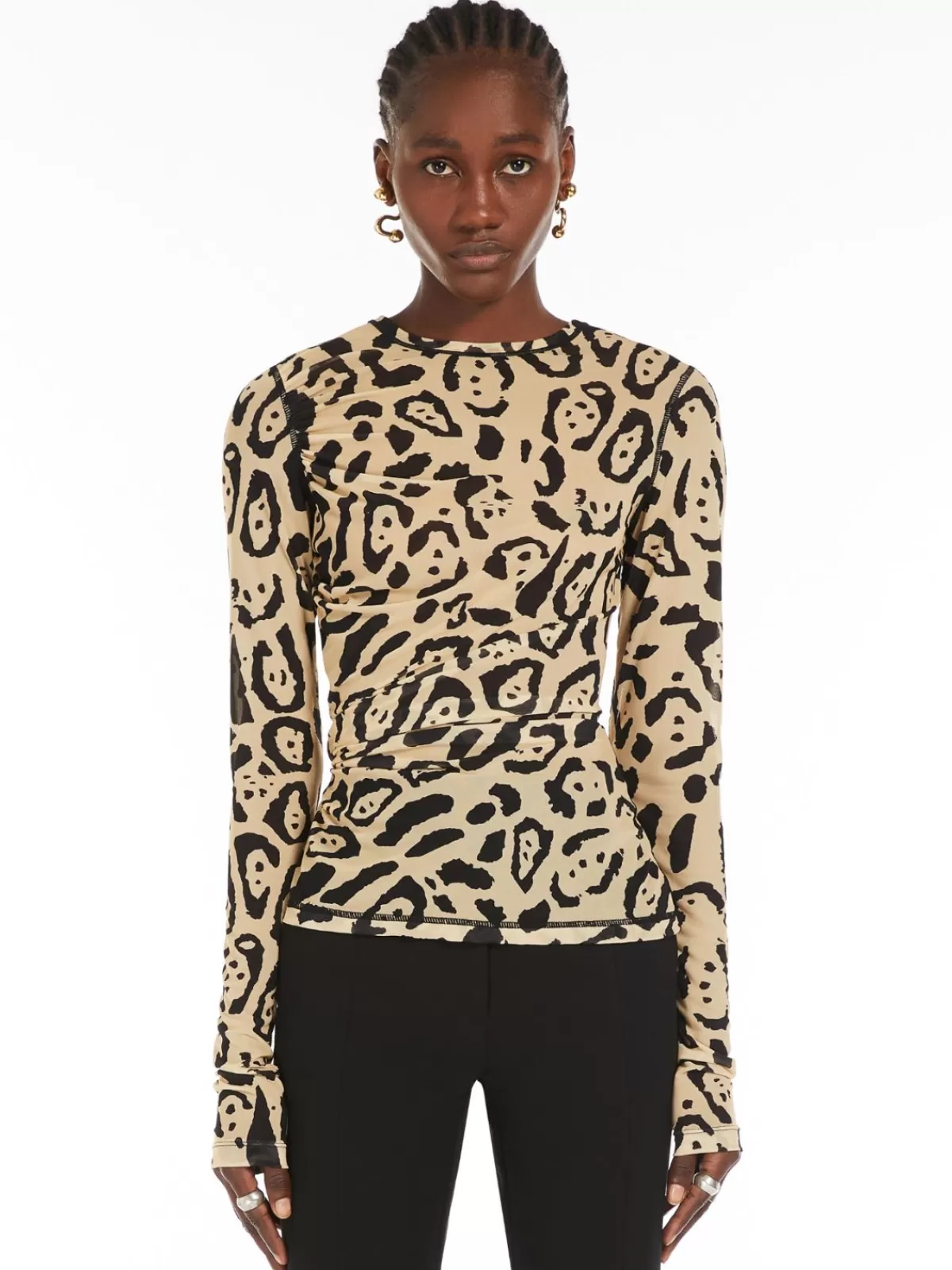 Camiseta Clásica de Tul Max Mara en Color Arena - Diseño Elegante y Cómodo