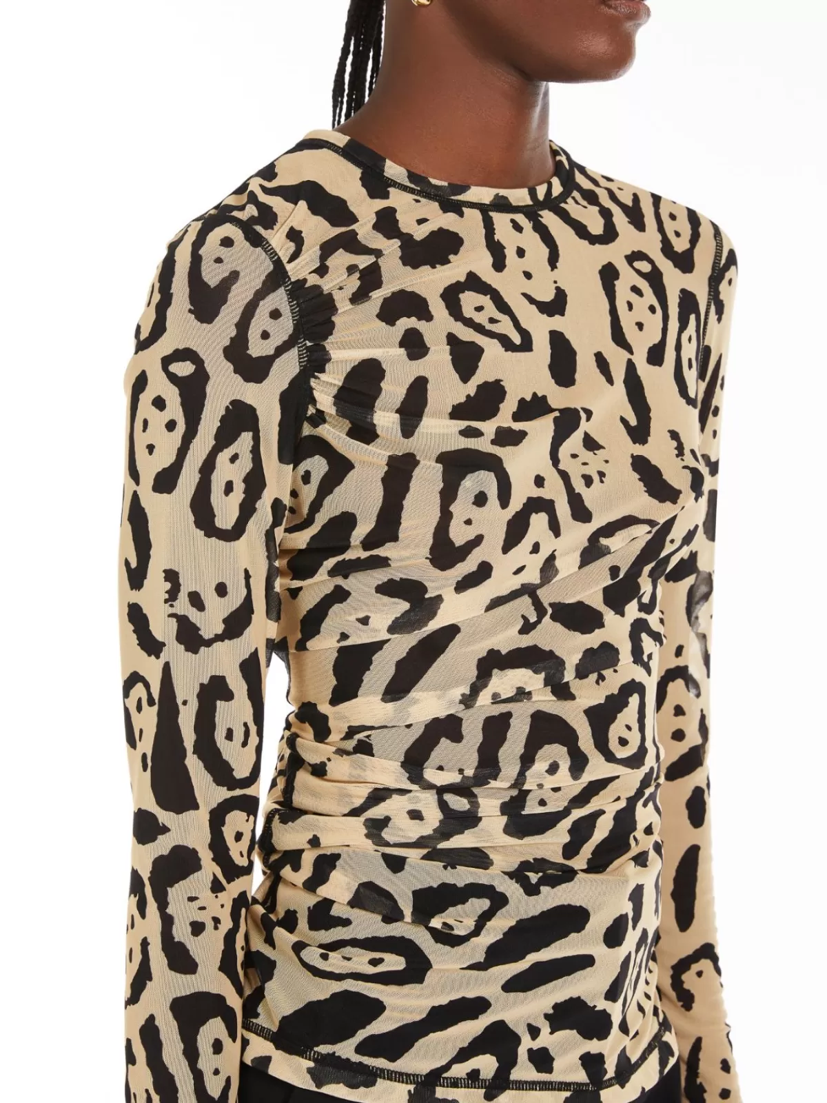 Camiseta Clásica de Tul Max Mara en Color Arena - Diseño Elegante y Cómodo