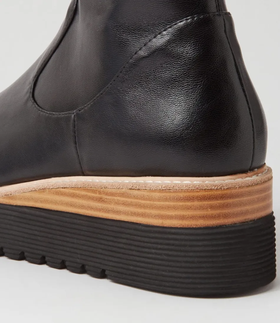 Botas Udoe de Mujer - Alta Gama en Negro con Acabado Natural y Material Elástico, Diseño Elegante Hasta la Rodilla