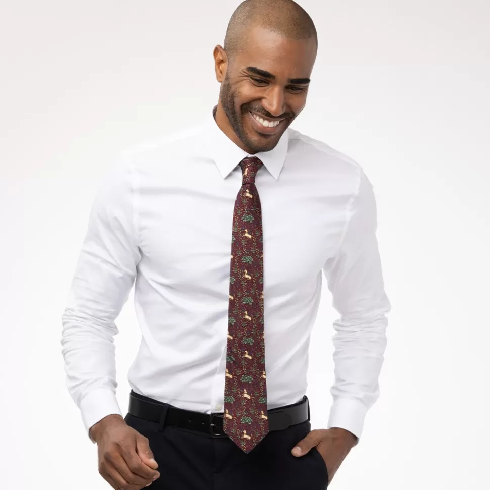 Corbata de seda con unicornio en jardín florido - Diseño exclusivo de The Met para complementos elegantes