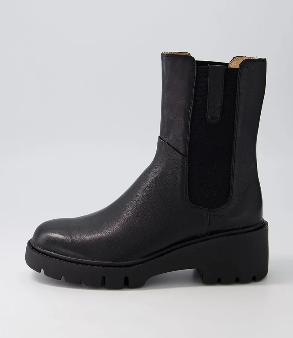 Botines Chelsea Django & Juliette para Mujer - Cuero Negro Unita, Estilo Moderno y Elegancia Duradera