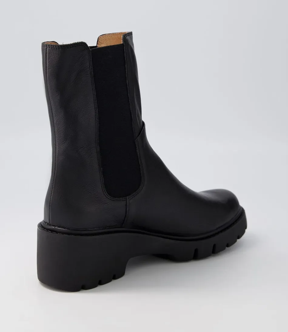 Botines Chelsea Django & Juliette para Mujer - Cuero Negro Unita, Estilo Moderno y Elegancia Duradera