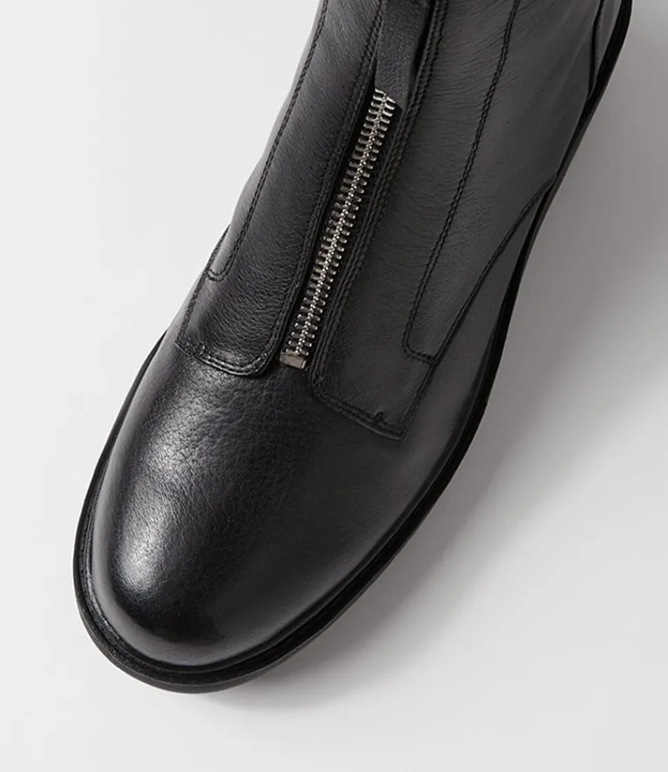Botines Tobilleros Uruba en Cuero Negro - DJANGO y JULIETTE para Mujer | Elegantes botas cortas de piel con diseño urbano