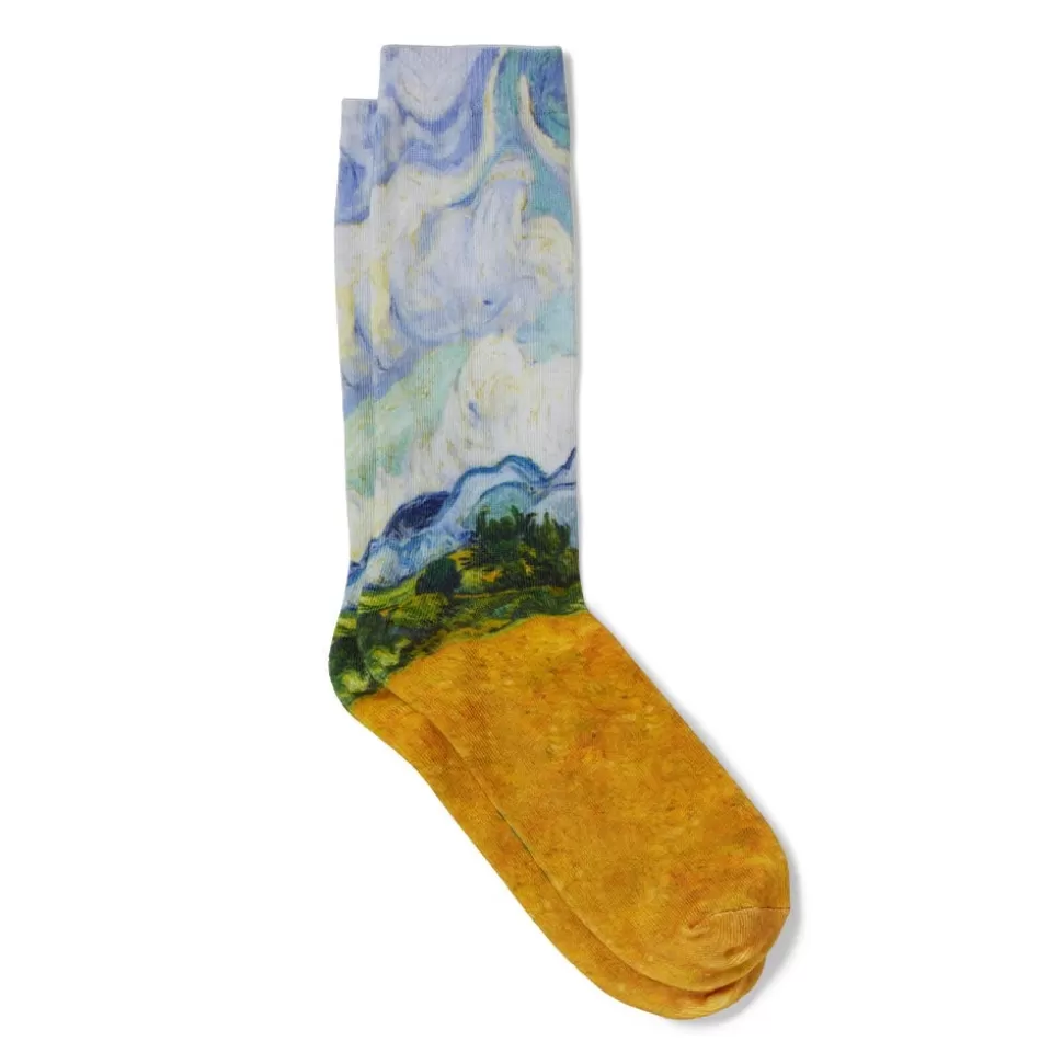 Calcetines elegantes para caballero con diseño de Campo de trigo con cipreses - Edición especial inspirada en Van Gogh / Colección arte clásico The Met Store