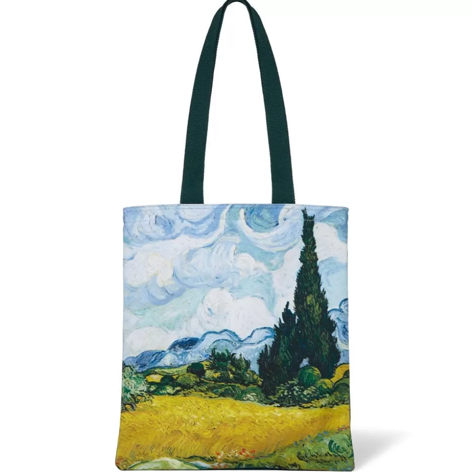Bolso Ecológico Van Gogh - Campo de Trigo con Cipreses Inspirado en Obra Mavera, Estilo Museo para Amantes del Arte