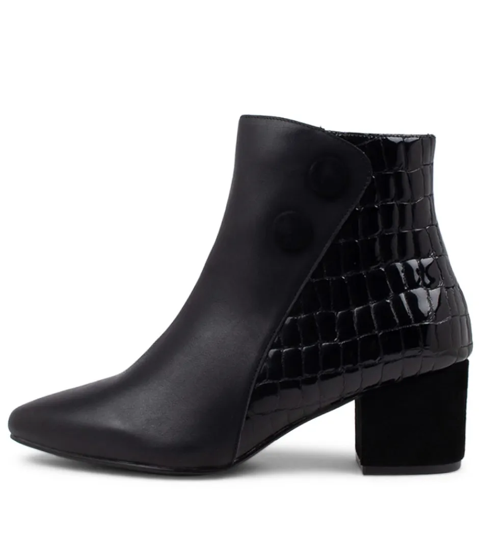 Botines Tobilleros ZIERA Veyda-XW para Mujer - Cuero Negro de Alta Calidad con Diseño Cómodo y Estilo Moderno