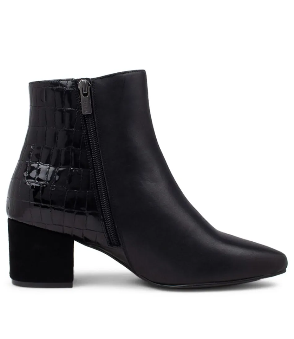 Botines Tobilleros ZIERA Veyda-XW para Mujer - Cuero Negro de Alta Calidad con Diseño Cómodo y Estilo Moderno