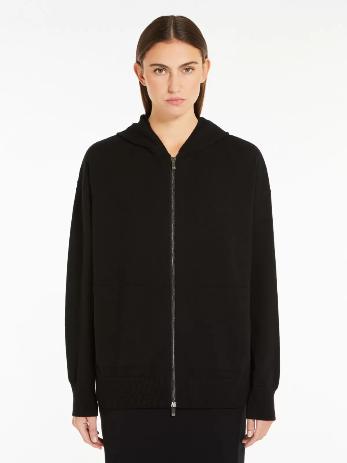 Jersey de punto Max Mara en mezcla suave de viscosa y lana - Negro clásico