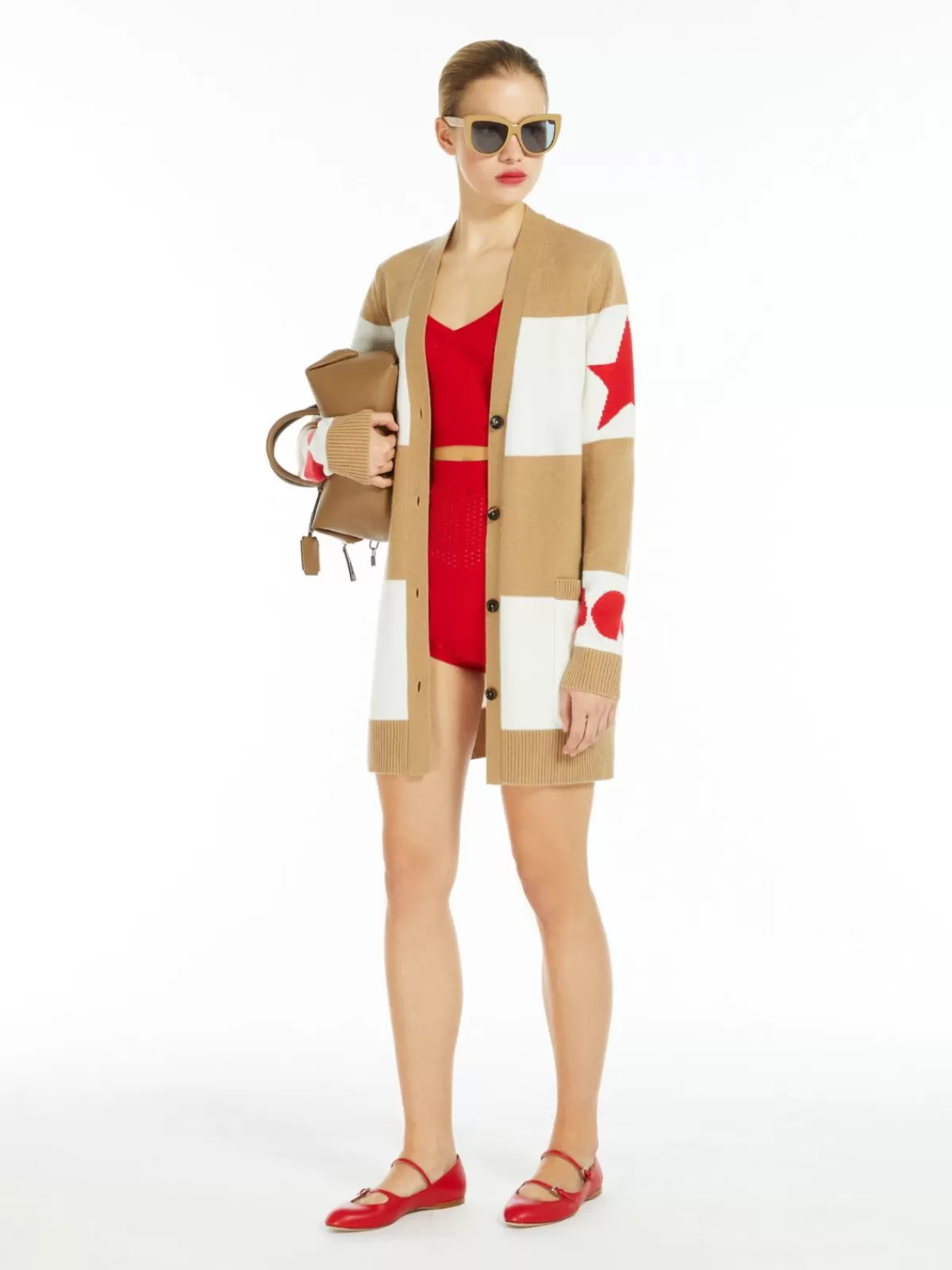 Max Mara - Blusa de punto en viscosa, color rojo intenso, ideal para looks elegantes