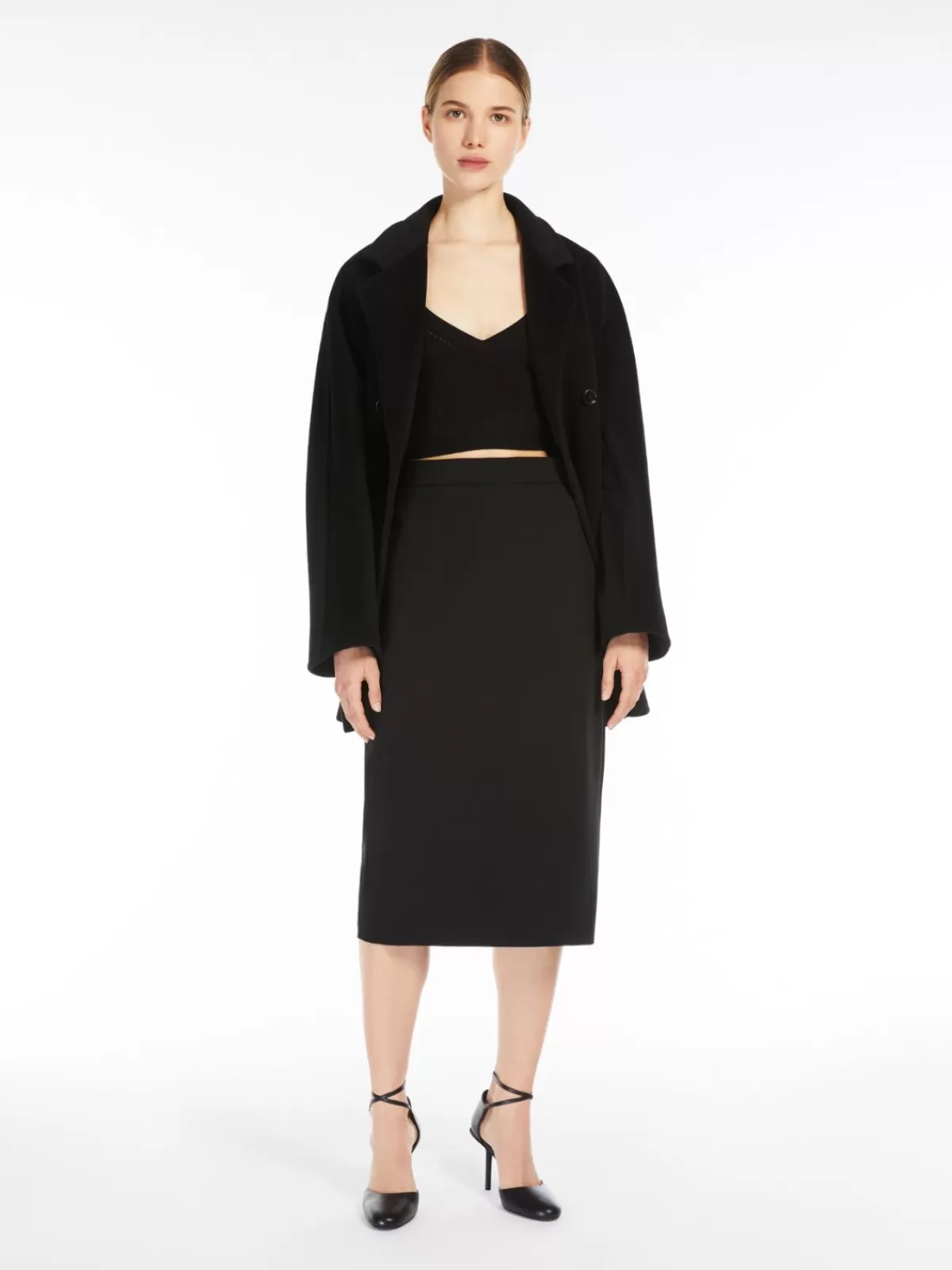 Max Mara - Top de punto clásico en viscosa negra
