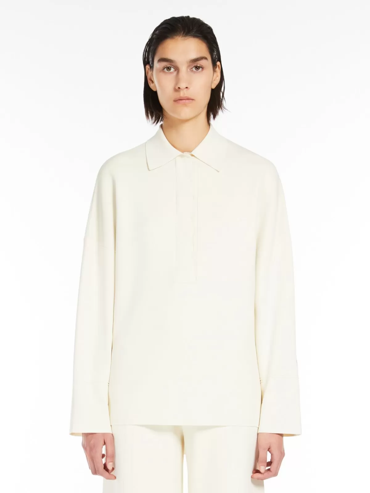 Blusa elegante de punto Max Mara en mezcla suave de seda y viscosa - tejido transpirable para uso diario
