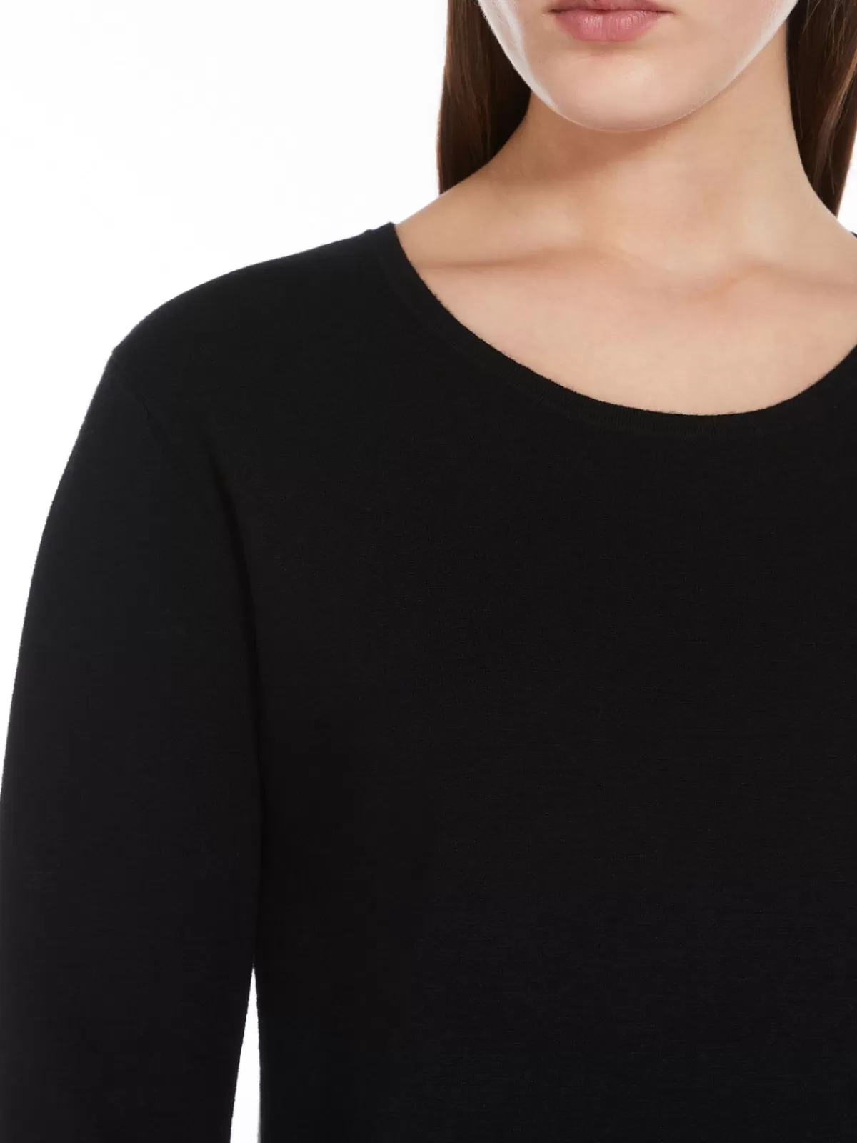 Jersey oversize de hilo viscosa Max Mara - diseño cómodo en tonalidad clásica negra, estilo versátil con calidad premium