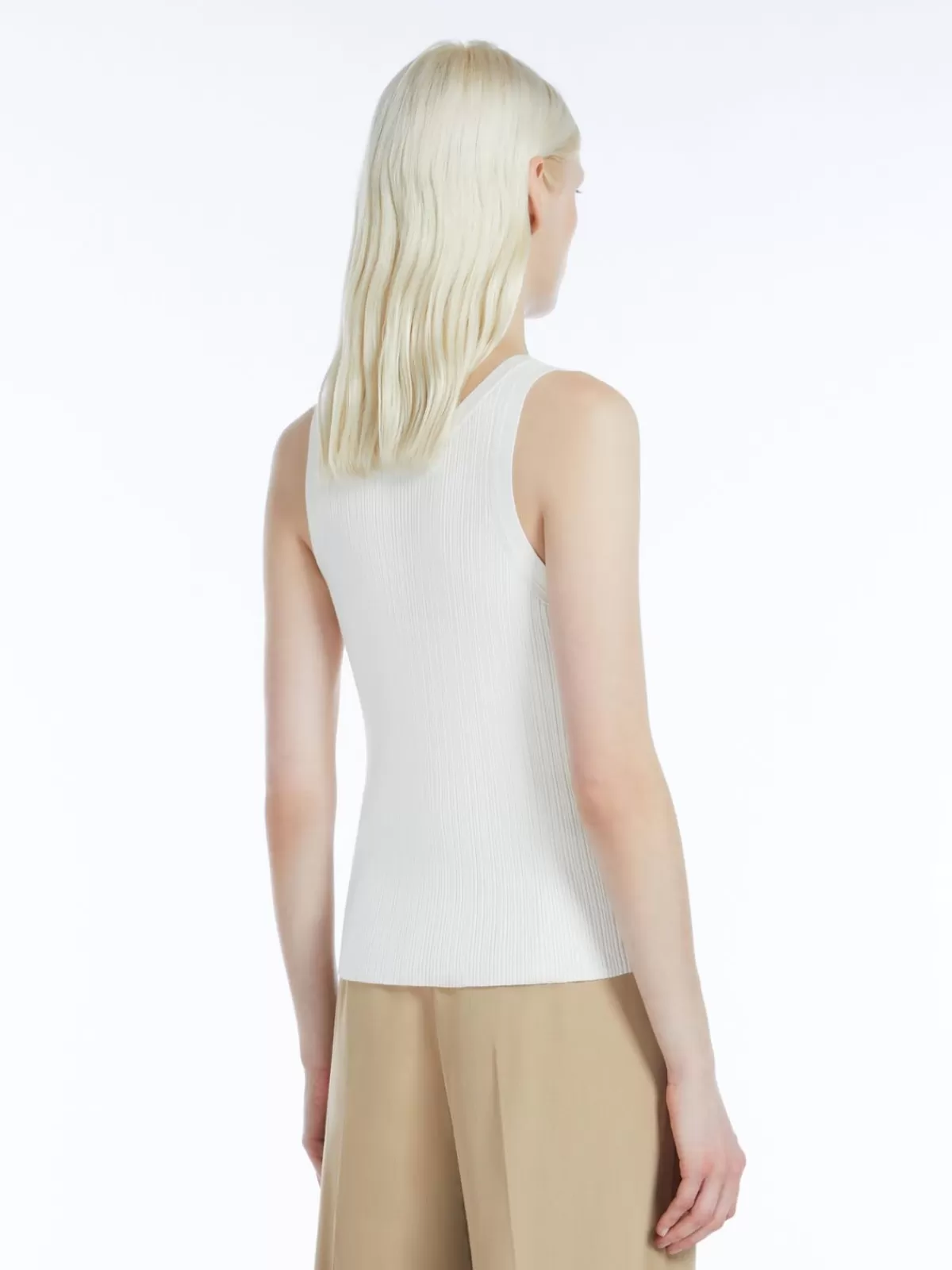 Suéter Max Mara en viscosa - Top de punto suave color marfil