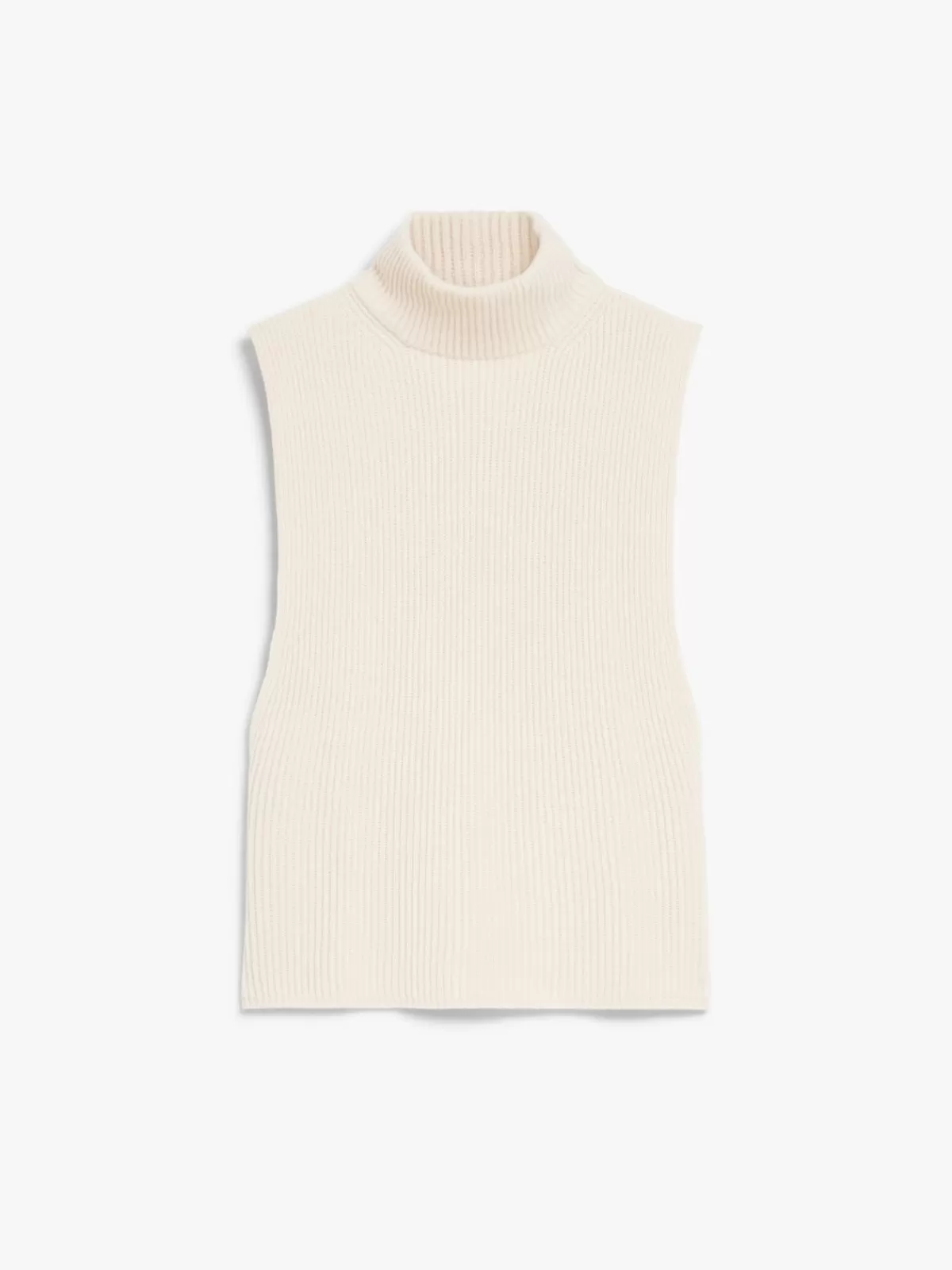 Chaleco Max Mara en lana mezclada con cachemira - Modelo clásico en tono albino para temporada invernal