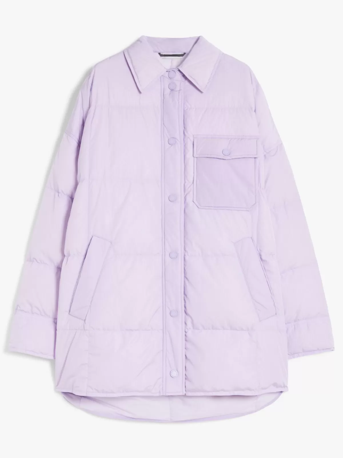Max Mara - Plumífero Impermeable en Tafetán, Tono Lila - Abrigo Acolchado Ligero para Invierno