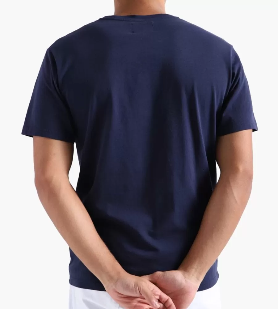 Camiseta Essential Ace de WOOD WOOD en Azul Marino - Certificación Textil Sostenible