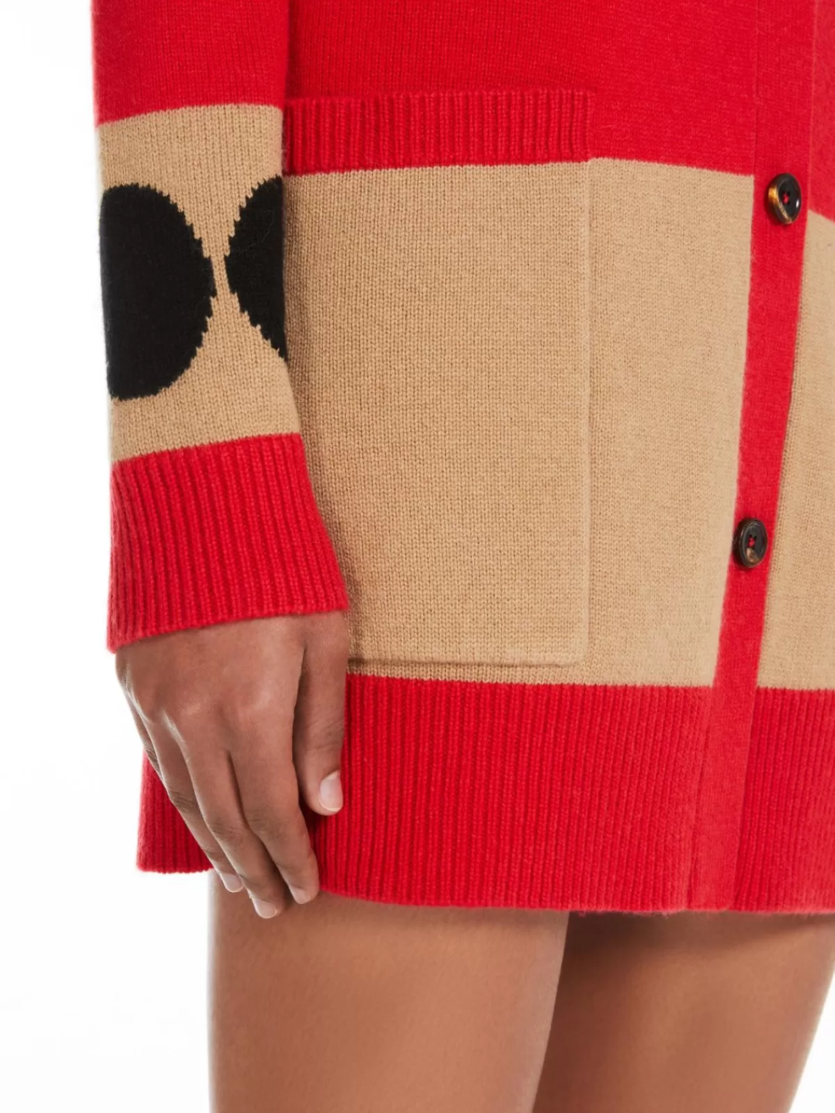 Cárdigan acogedor de lana y cachemira Max Mara - Diseño clásico en tono rojo intenso