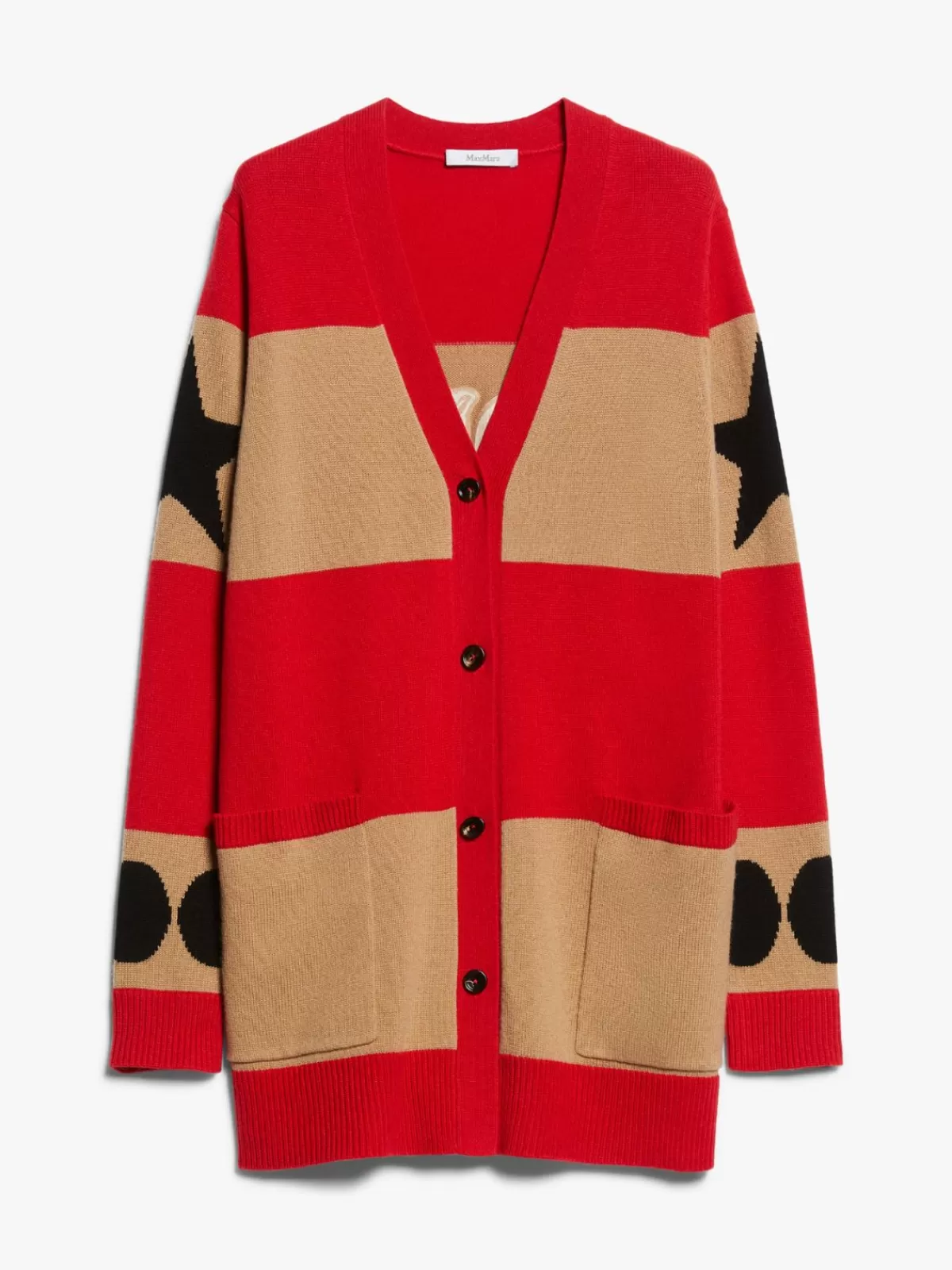 Cárdigan acogedor de lana y cachemira Max Mara - Diseño clásico en tono rojo intenso