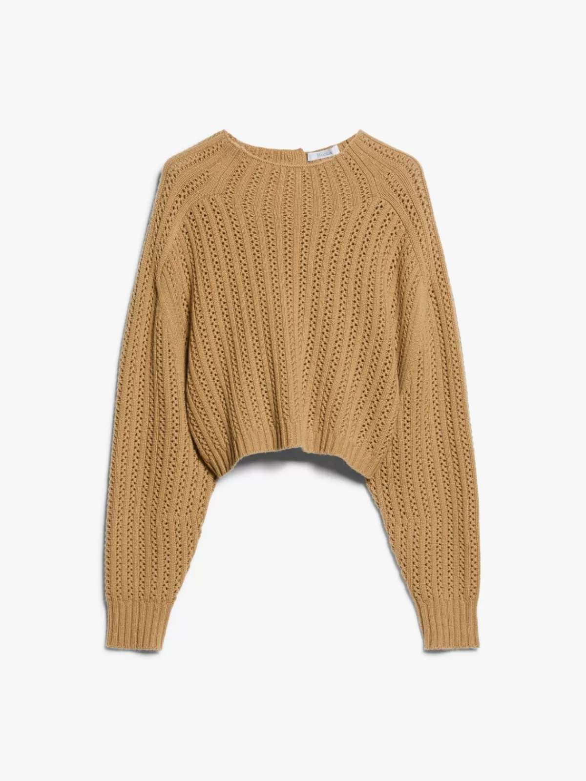 Suéter corto Max Mara en lana y cachemira - diseño acogedor tono camelo