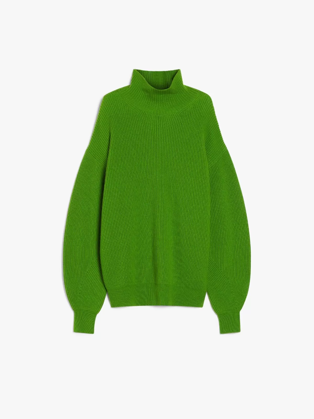 Max Mara - Jersey Premium de Lana y Cachemir con Cuello Alto, Tono Esmeralda - Abrigo Suave para Temporada Fría