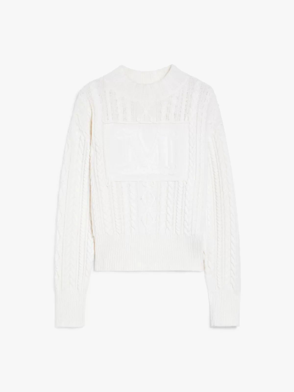 Classic suéter Max Mara en lana y cachemira - Blanco invernal de calidad premium