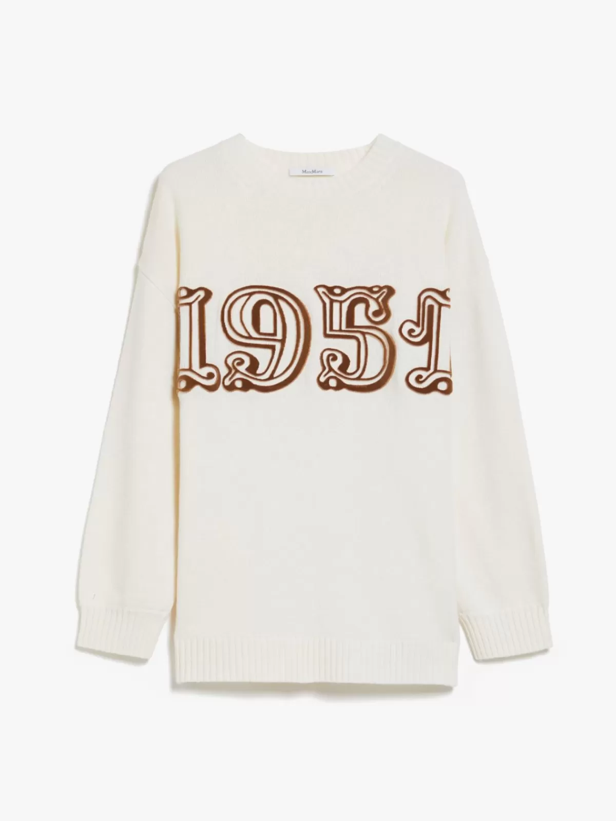 Max Mara Jersey Invierno - Lana Premium y Cachemira, Blanco Nieve, Corte Relajado