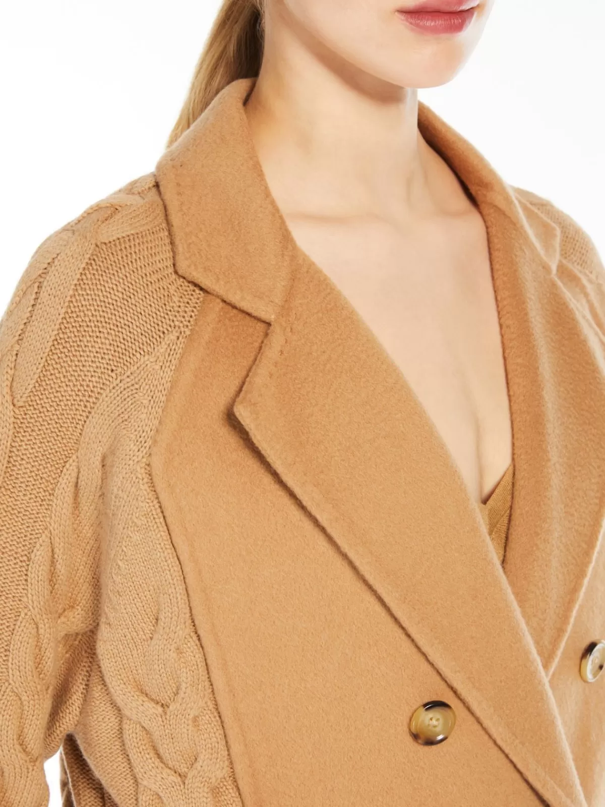 Abrigo clásico Max Mara en lana y cachemir - Tono camel elegante