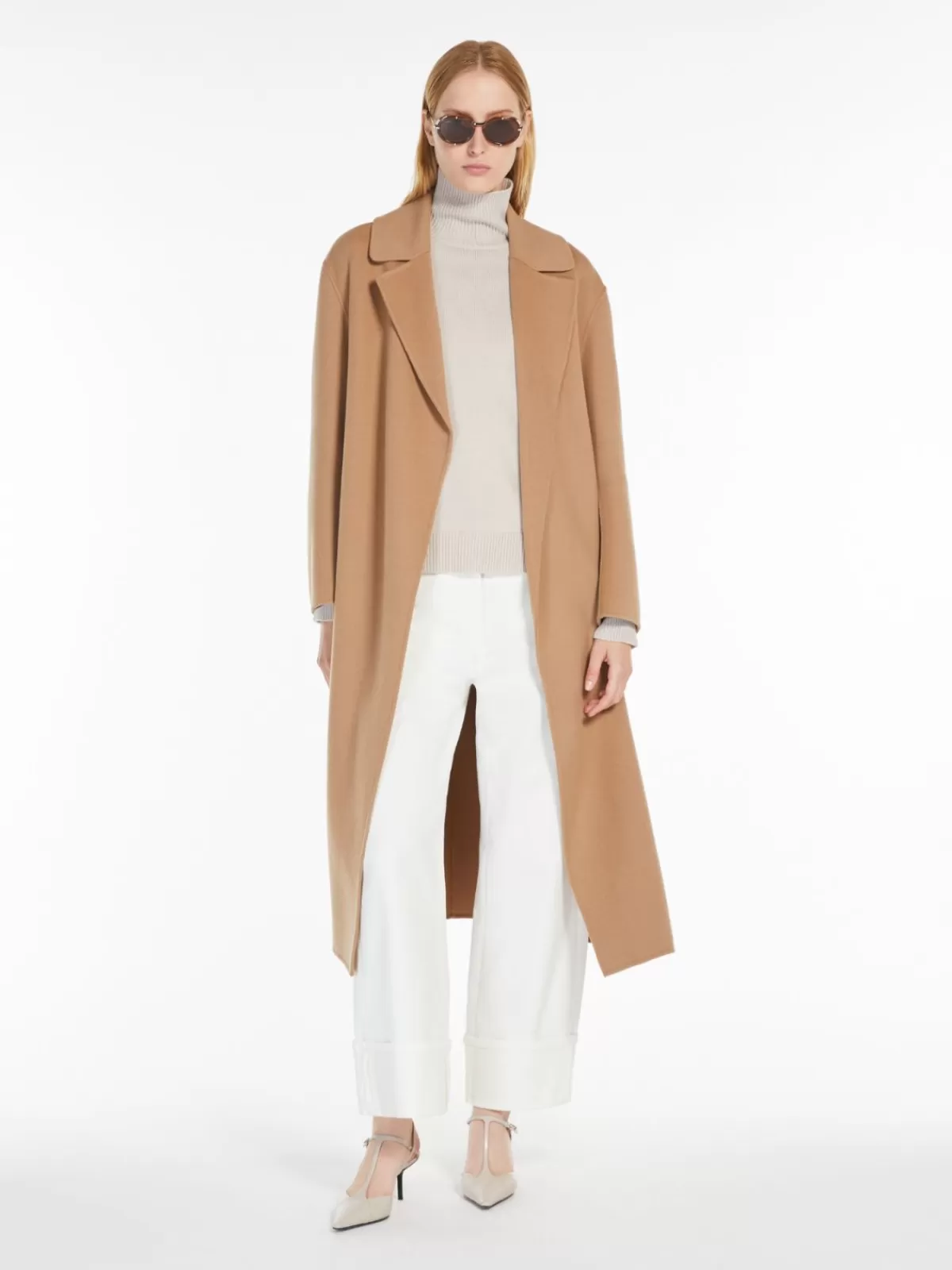 Jersey de cuello alto Max Mara en suave mezcla de lana y cachemir - Beige natural