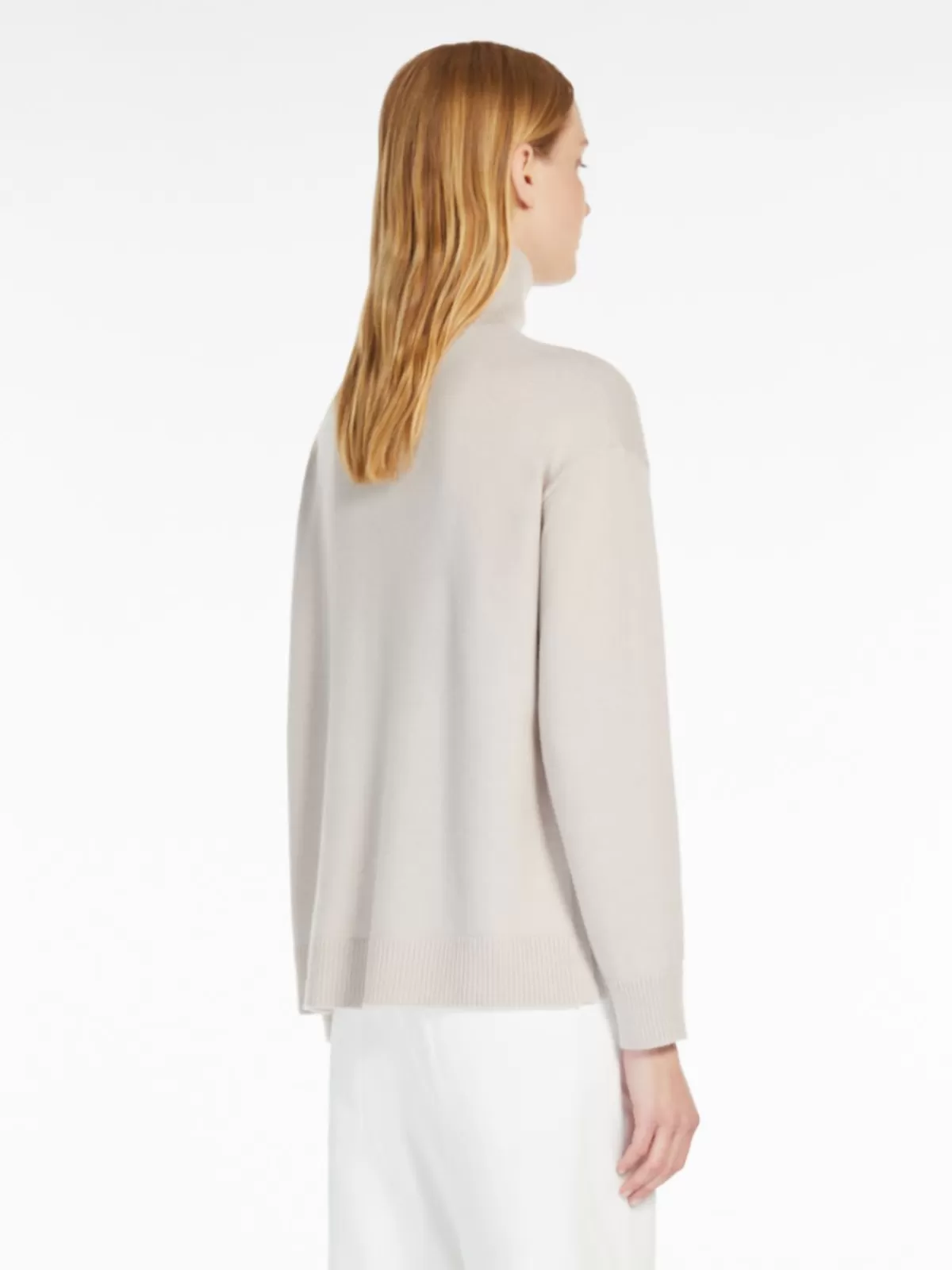 Jersey de cuello alto Max Mara en suave mezcla de lana y cachemir - Beige natural