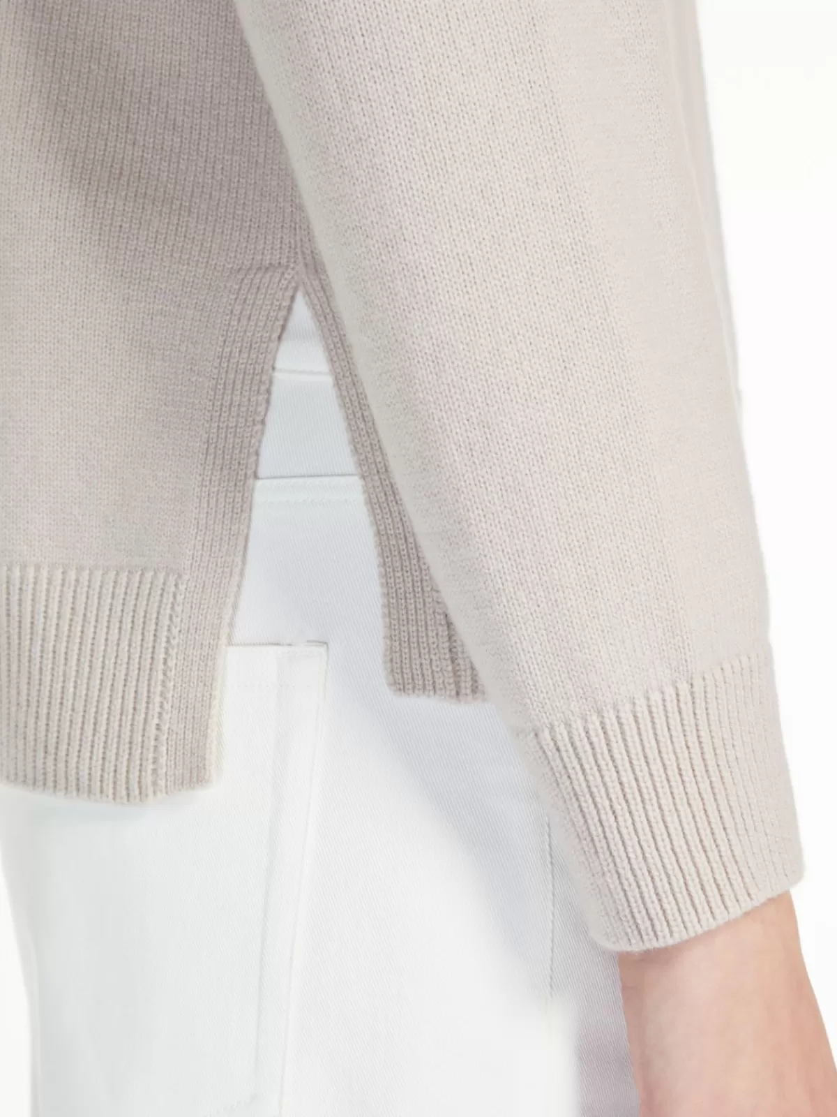 Jersey de cuello alto Max Mara en suave mezcla de lana y cachemir - Beige natural