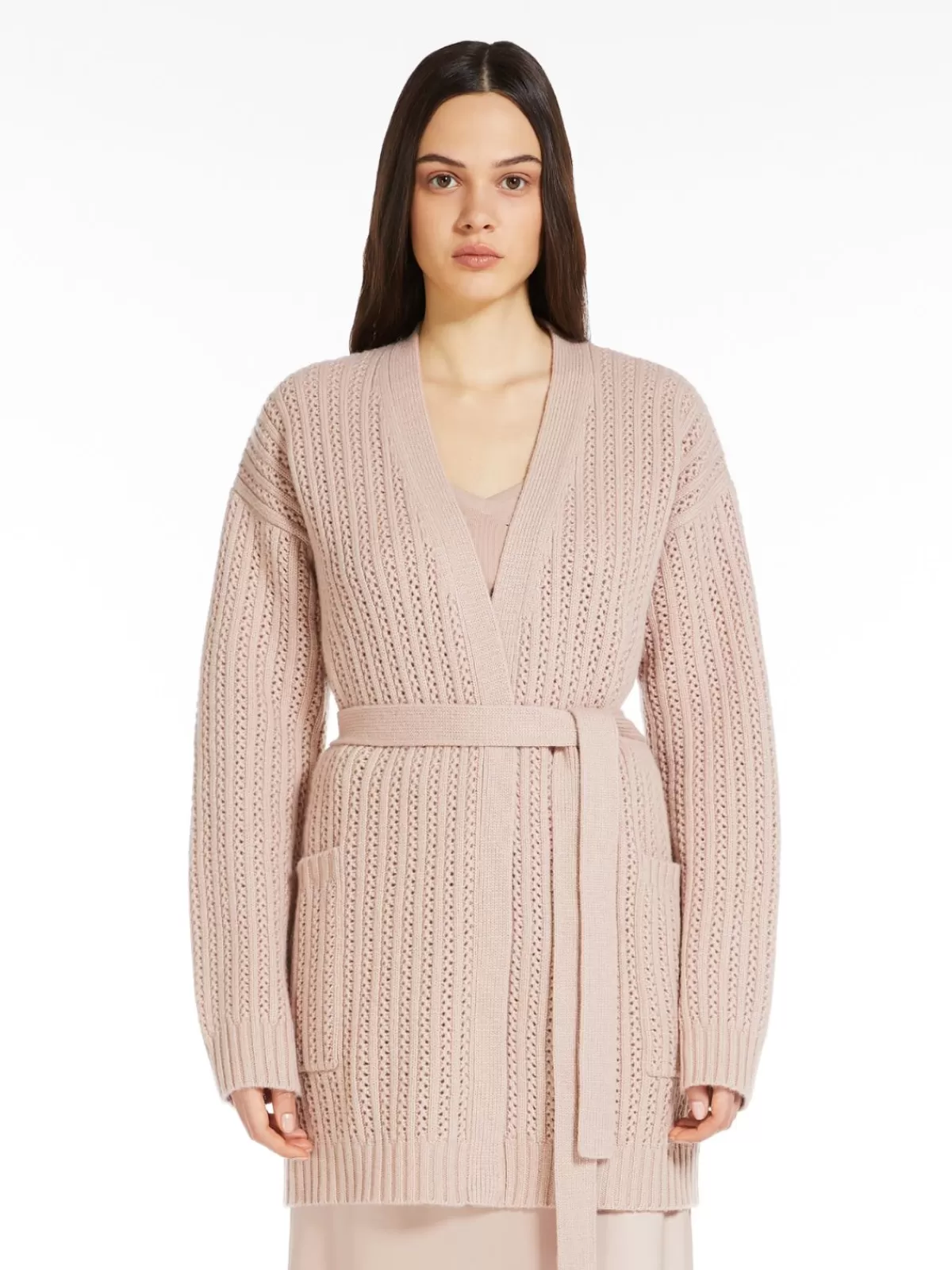 Max Mara - Suéter acanalado en lana y cachemira - Color arena suave con detalles en punto