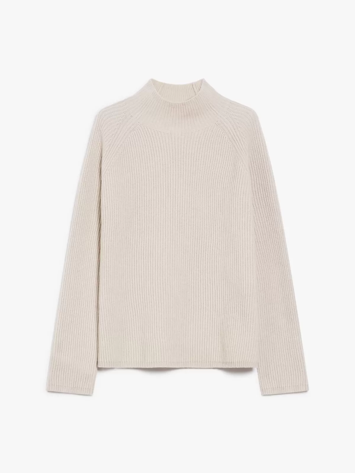 Prenda de punto Max Mara · Jersey sofisticado en suave mezcla de lana y cachemir con detalles acanalados - Tono crudo natural