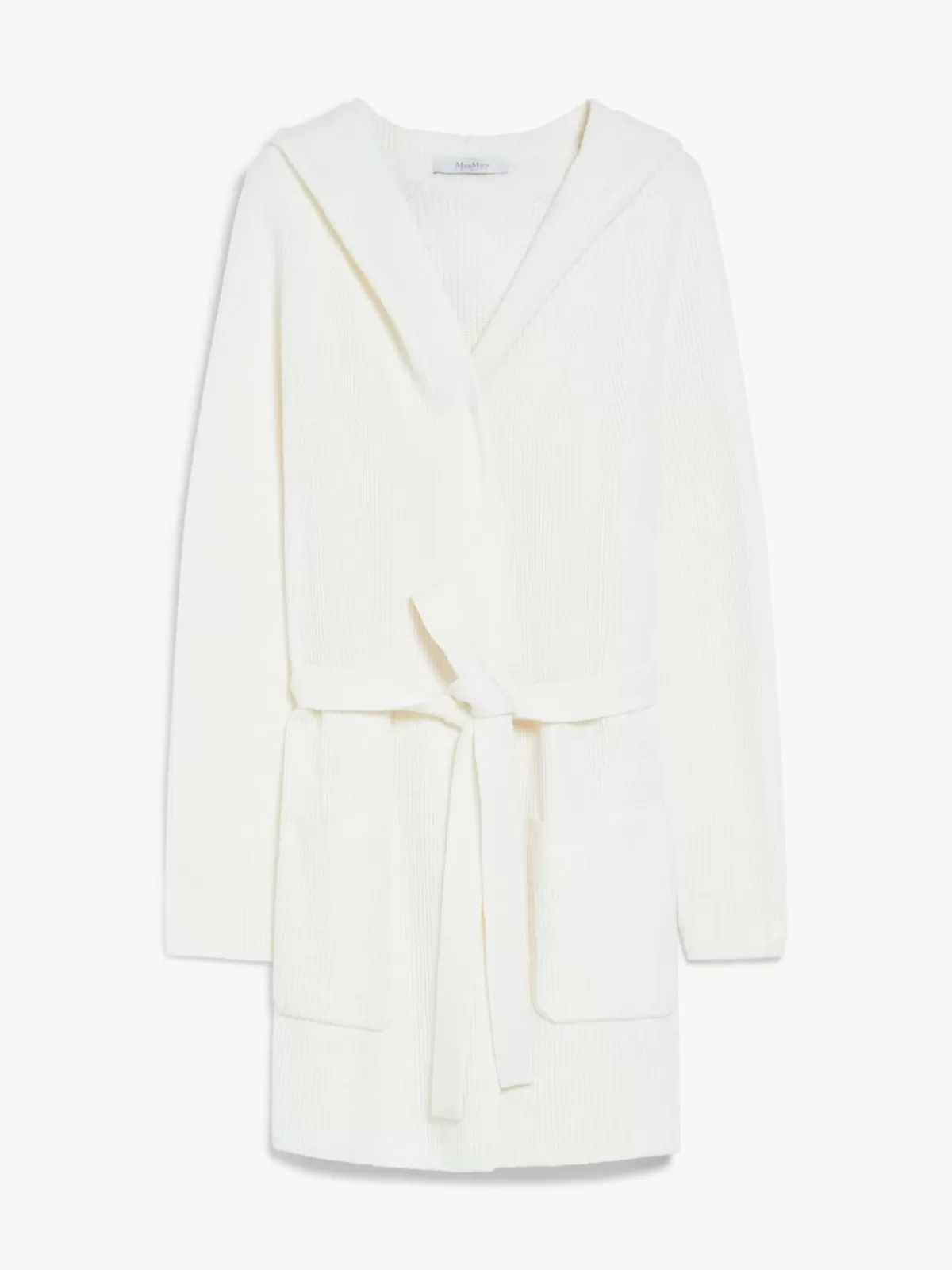 Abrigo de lana Max Mara con cinturón detallado - Blanco invernal premium