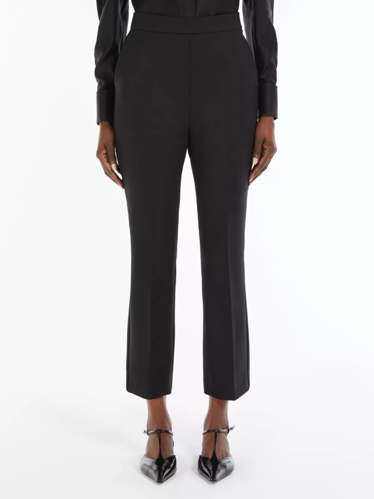 Pantalones clásicos en crepé de lana - Max Mara - Negro intenso