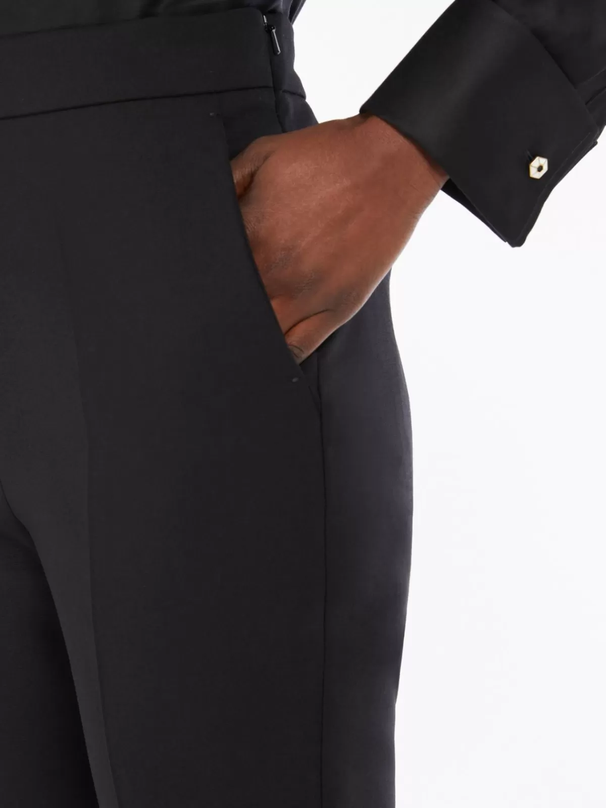 Pantalones clásicos en crepé de lana - Max Mara - Negro intenso