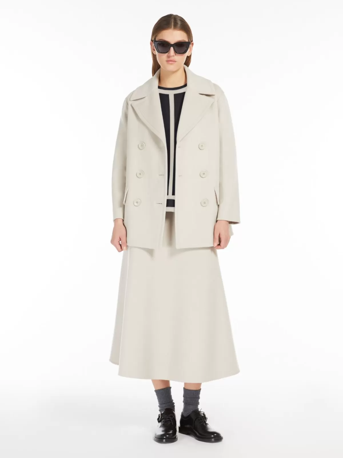 Chaqueta marinera en lana virgen Max Mara - Beige natural para elegancia atemporal