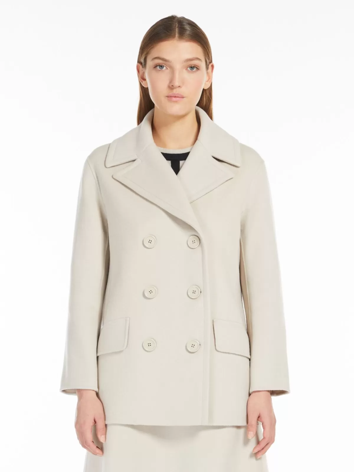 Chaqueta marinera en lana virgen Max Mara - Beige natural para elegancia atemporal
