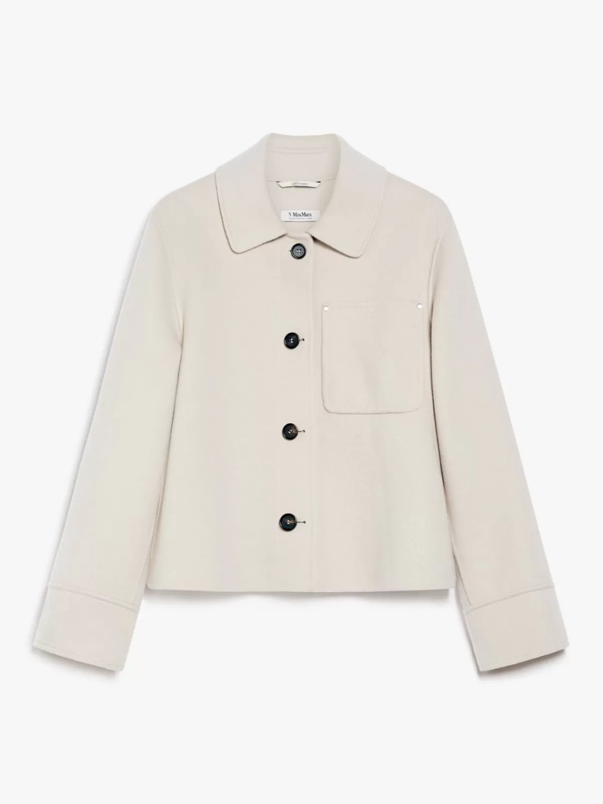 Max Mara - Chaqueta camisera de lana en tono crudo elegante para looks sofisticados