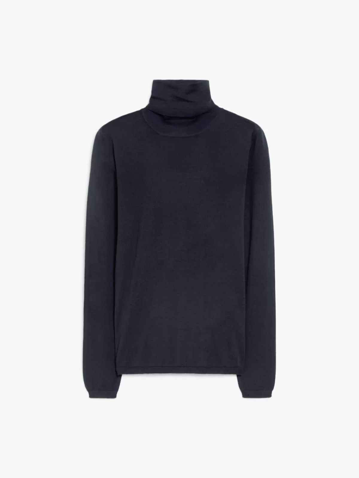 Jersey clásico de cuello alto Max Mara en lana merino · Azul ultramar intenso · Prendas de invierno premium